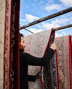 خشک کردن قالی در قالیشویی عباس آباد